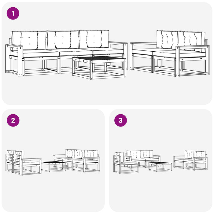 Set de canapele de exterior cu pernă 6 pcs Natural și Antracit - WALTI WALTI