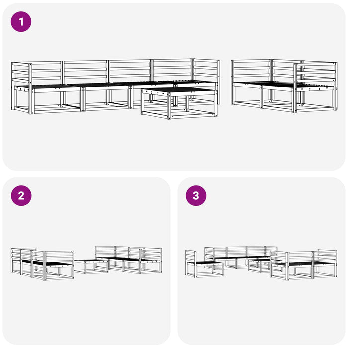 Set de canapele de exterior 7 pcs natural Lemn Solid de Acacia WALTI