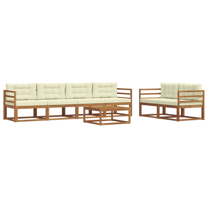Set de canapele de exterior cu pernă 7 pcs Natural și Crem - WALTI WALTI