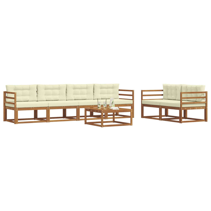 Set de canapele de exterior cu pernă 7 pcs Natural și Crem - WALTI WALTI