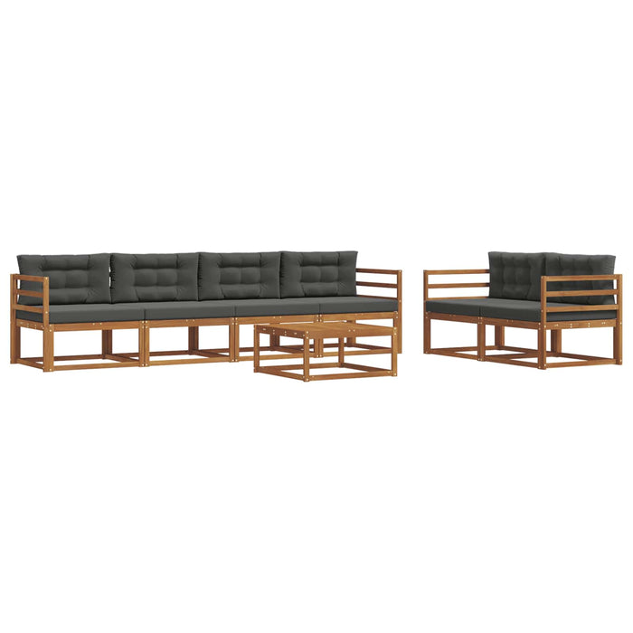 Set de canapele de exterior cu pernă 7 pcs Natural și Antracit - WALTI WALTI