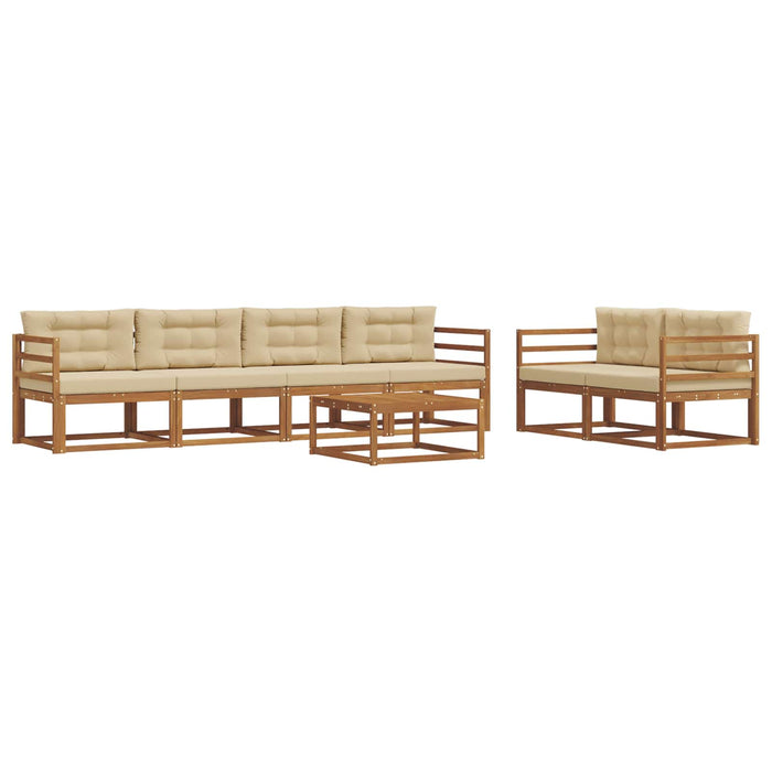 Set de canapele de exterior cu pernă 7 pcs Natural și Bej - WALTI WALTI