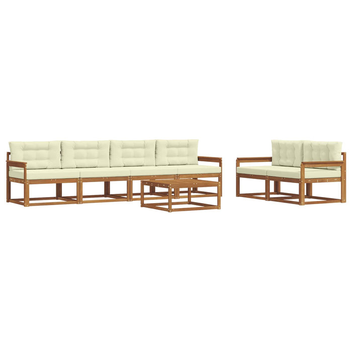 Set de canapele de exterior cu pernă 7 pcs Natural și Crem - WALTI WALTI