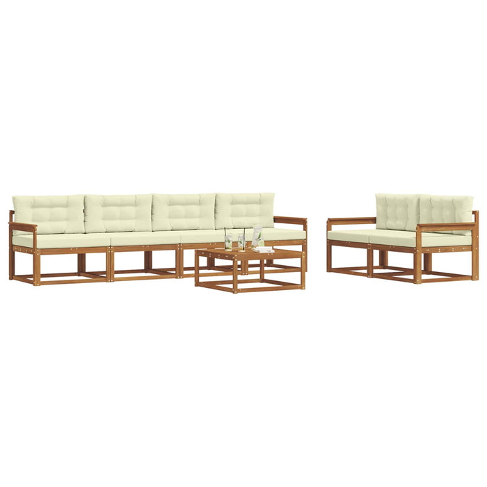 Set de canapele de exterior cu pernă 7 pcs Natural și Crem - WALTI WALTI