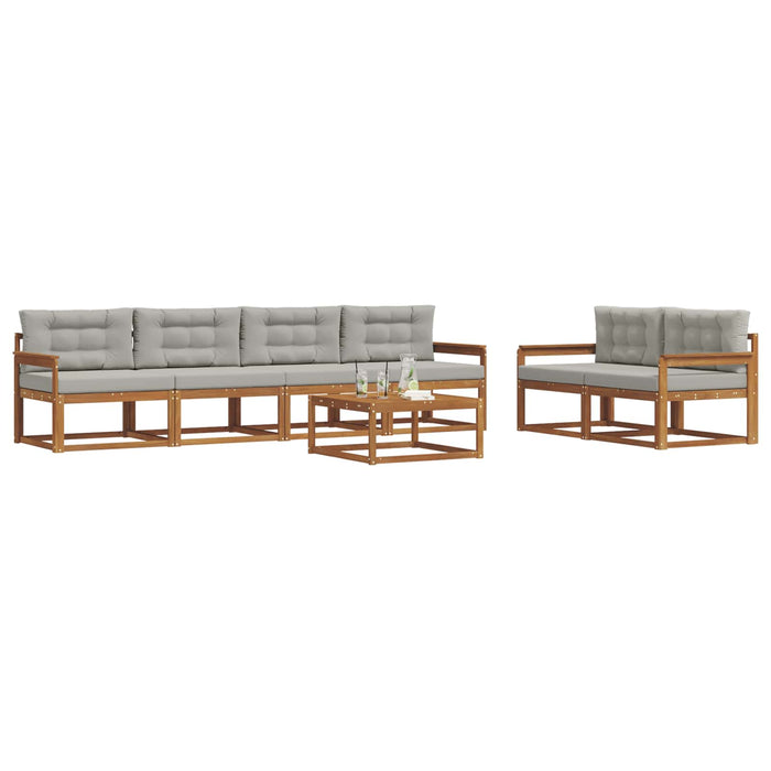 Set de canapele de exterior 7 pcs Gri natural și deschis - WALTI WALTI