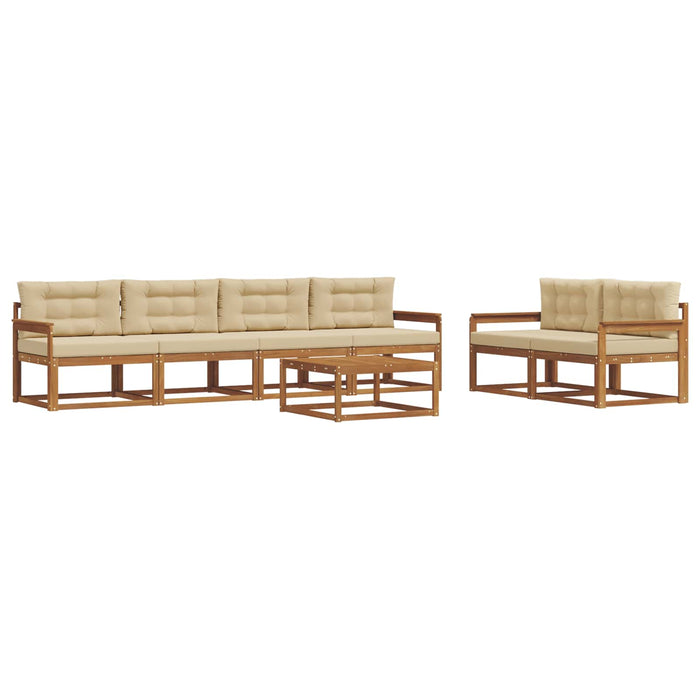 Set de canapele de exterior cu pernă 7 pcs Natural și Bej - WALTI WALTI