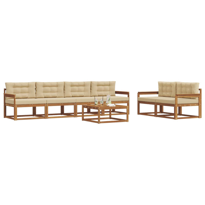 Set de canapele de exterior cu pernă 7 pcs Natural și Bej - WALTI WALTI