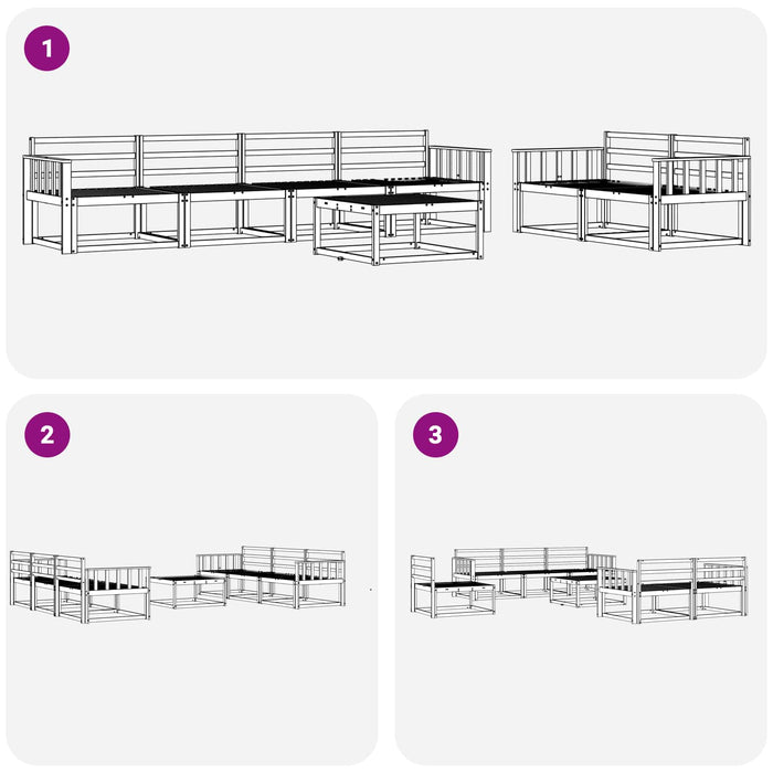 Set de canapele de exterior 7 pcs natural Lemn Solid de Acacia - WALTI WALTI