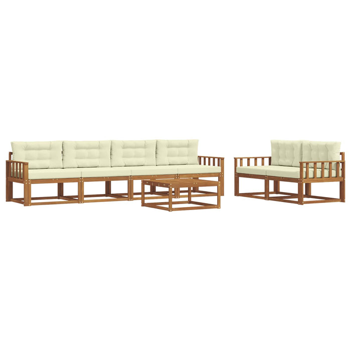 Set de canapele de exterior cu pernă 7 pcs Natural și Crem - WALTI WALTI