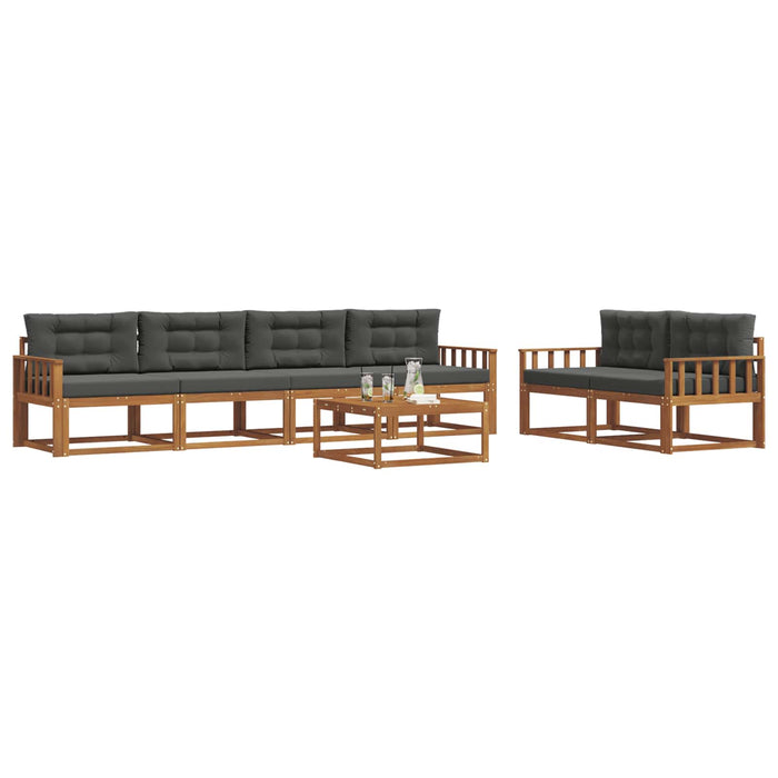 Set de canapele de exterior cu pernă 7 pcs Natural și Antracit - WALTI WALTI
