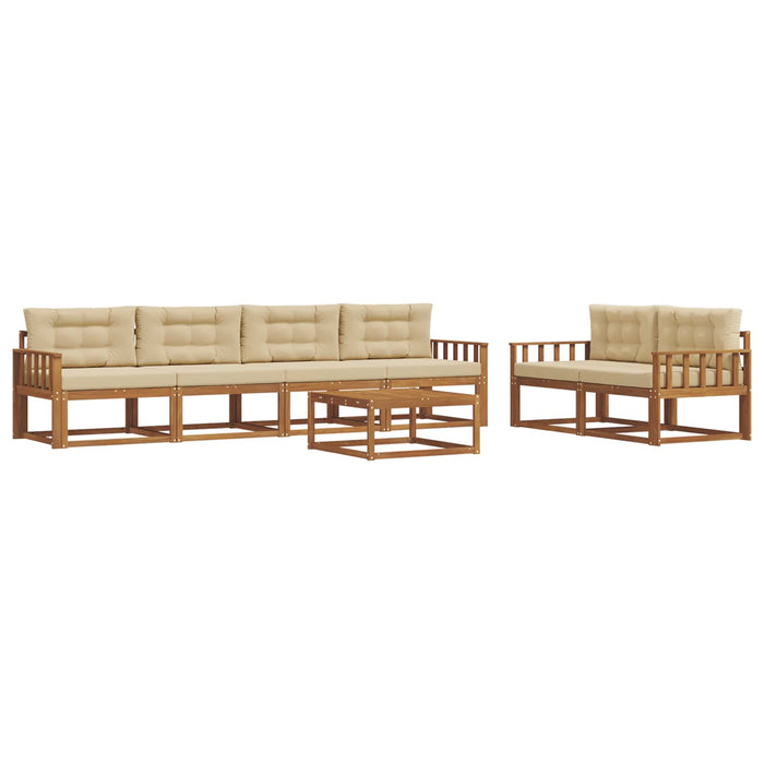 Set de canapele de exterior cu pernă 7 pcs Natural și Bej - WALTI WALTI