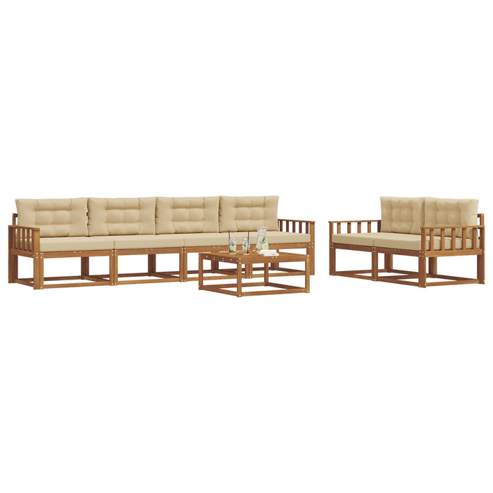 Set de canapele de exterior cu pernă 7 pcs Natural și Bej - WALTI WALTI