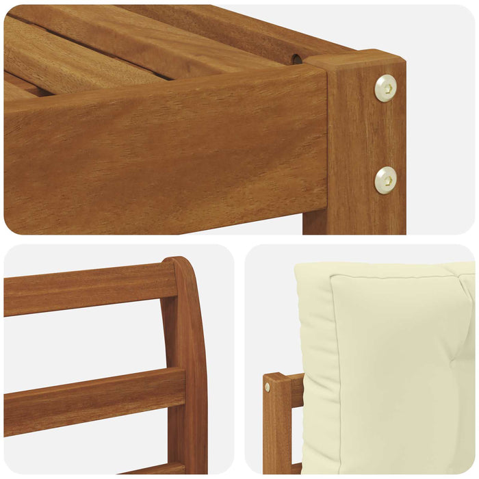 Set de canapele de exterior cu pernă 7 pcs Natural și Crem - WALTI WALTI