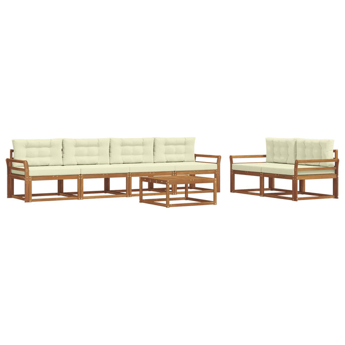 Set de canapele de exterior cu pernă 7 pcs Natural și Crem - WALTI WALTI