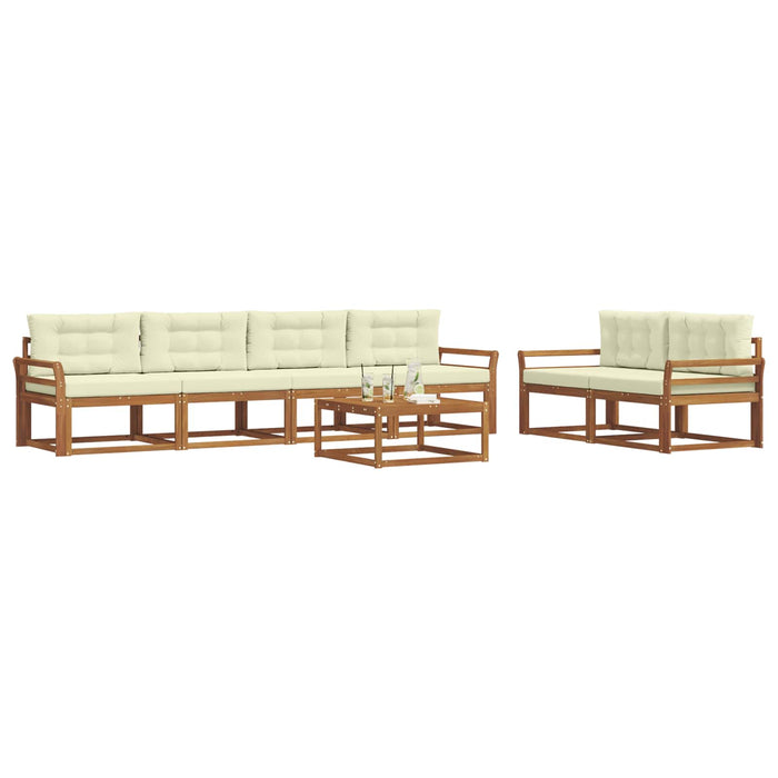 Set de canapele de exterior cu pernă 7 pcs Natural și Crem - WALTI WALTI