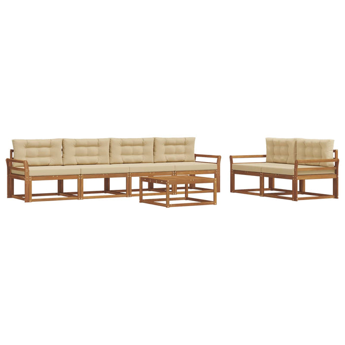 Set de canapele de exterior cu pernă 7 pcs Natural și Bej - WALTI WALTI