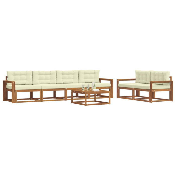 Set de canapele de exterior cu pernă 7 pcs Natural și Crem - WALTI WALTI