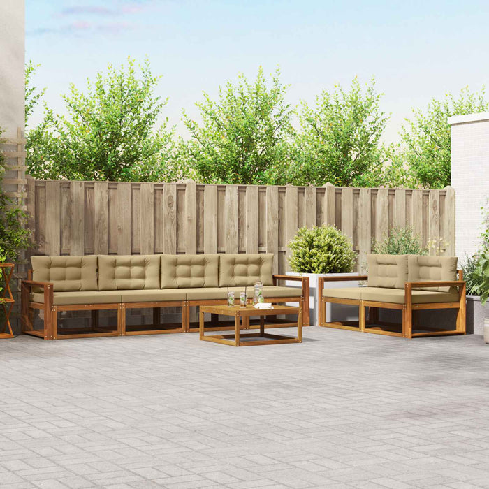 Set de canapele de exterior cu pernă 7 pcs Natural și Bej - WALTI WALTI