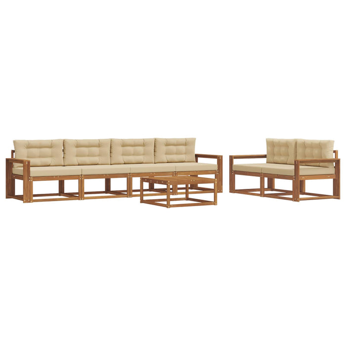 Set de canapele de exterior cu pernă 7 pcs Natural și Bej - WALTI WALTI
