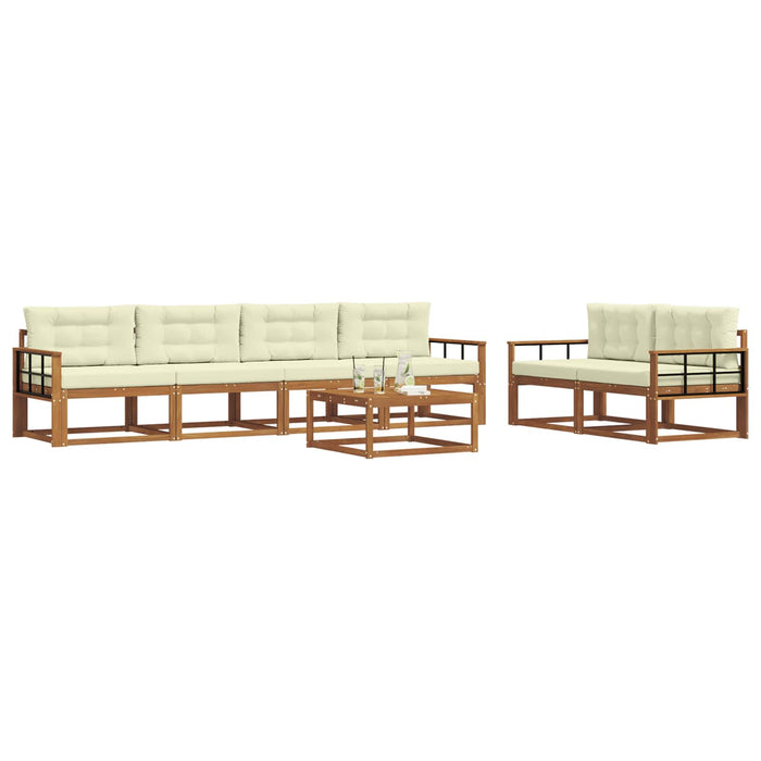 Set de canapele de exterior cu pernă 7 pcs Natural și Crem - WALTI WALTI