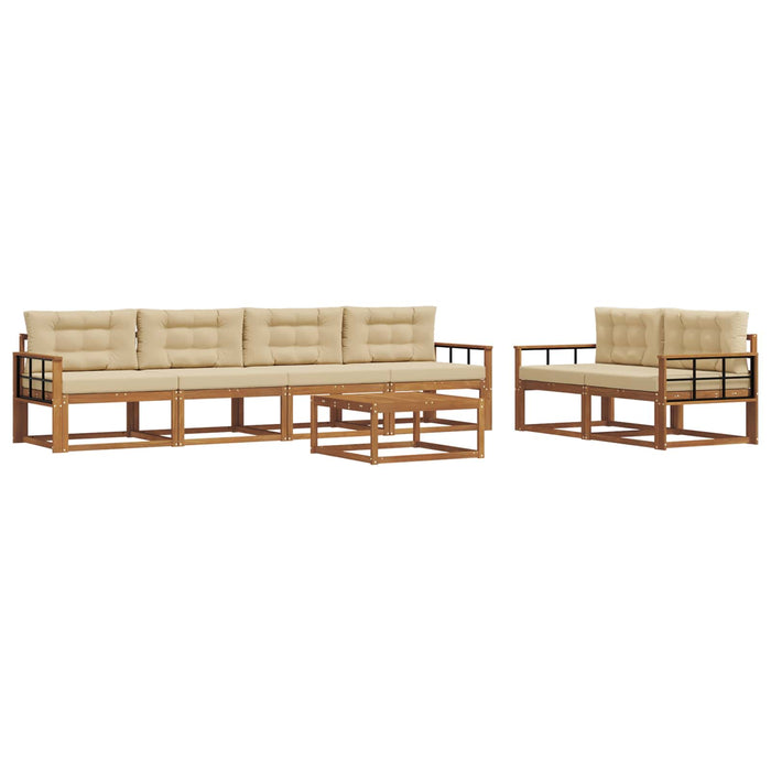 Set de canapele de exterior cu pernă 7 pcs Natural și Bej - WALTI WALTI
