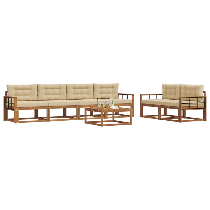 Set de canapele de exterior cu pernă 7 pcs Natural și Bej - WALTI WALTI