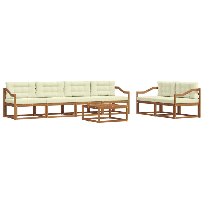 Set de canapele de exterior cu pernă 7 pcs Natural și Crem - WALTI WALTI