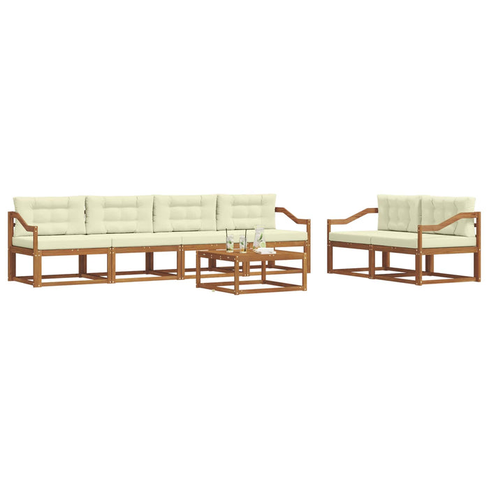 Set de canapele de exterior cu pernă 7 pcs Natural și Crem - WALTI WALTI