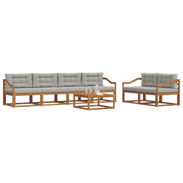 Set de canapele de exterior 7 pcs Gri natural și deschis - WALTI WALTI