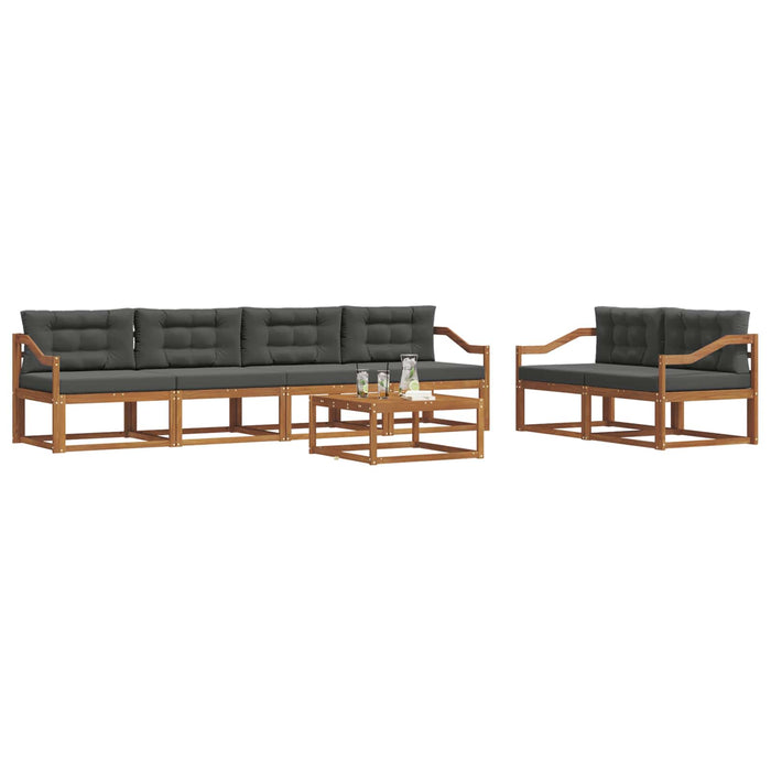 Set de canapele de exterior cu pernă 7 pcs Natural și Antracit - WALTI WALTI