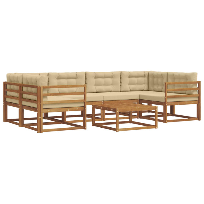 Set de canapele de exterior cu pernă 7 pcs Natural și Bej - WALTI WALTI