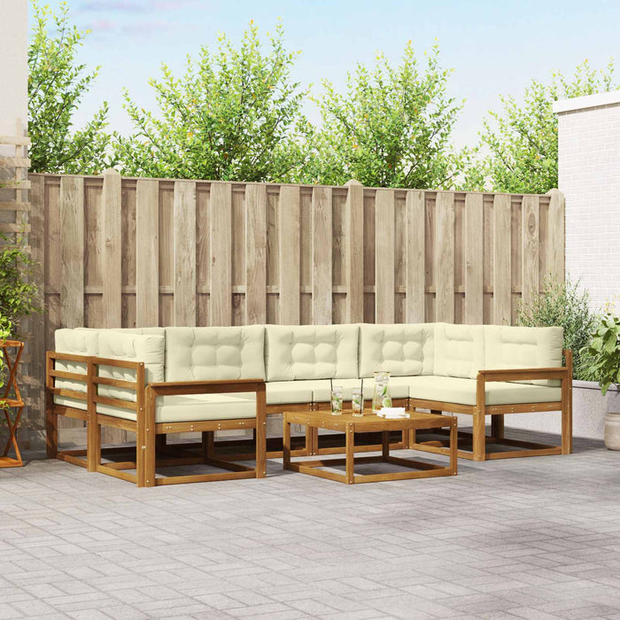 Set de canapele de exterior cu pernă 7 pcs Natural și Crem - WALTI WALTI