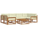 Set de canapele de exterior cu pernă 7 pcs Natural și Crem - WALTI WALTI