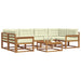 Set de canapele de exterior cu pernă 7 pcs Natural și Crem - WALTI WALTI