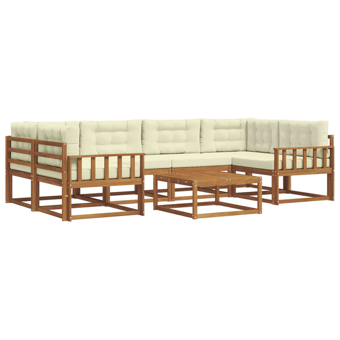 Set de canapele de exterior cu pernă 7 pcs Natural și Crem - WALTI WALTI