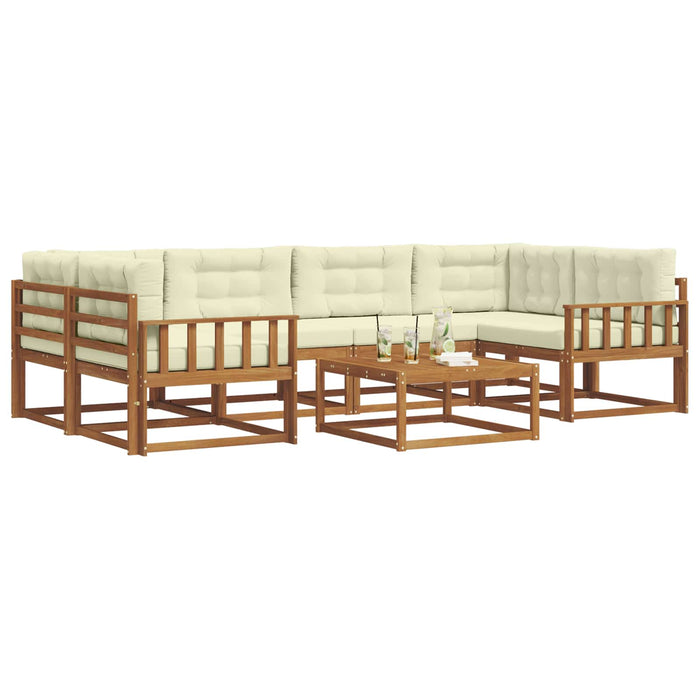 Set de canapele de exterior cu pernă 7 pcs Natural și Crem - WALTI WALTI