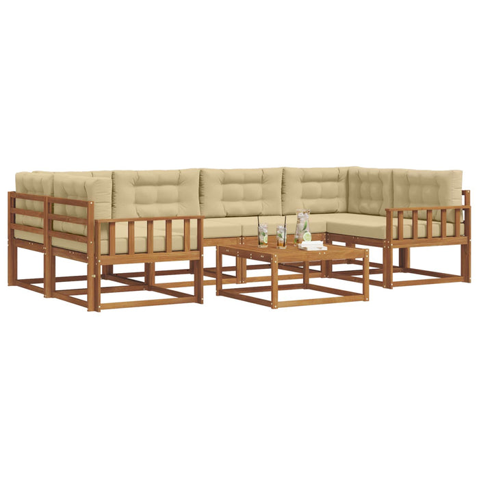 Set de canapele de exterior cu pernă 7 pcs Natural și Bej - WALTI WALTI