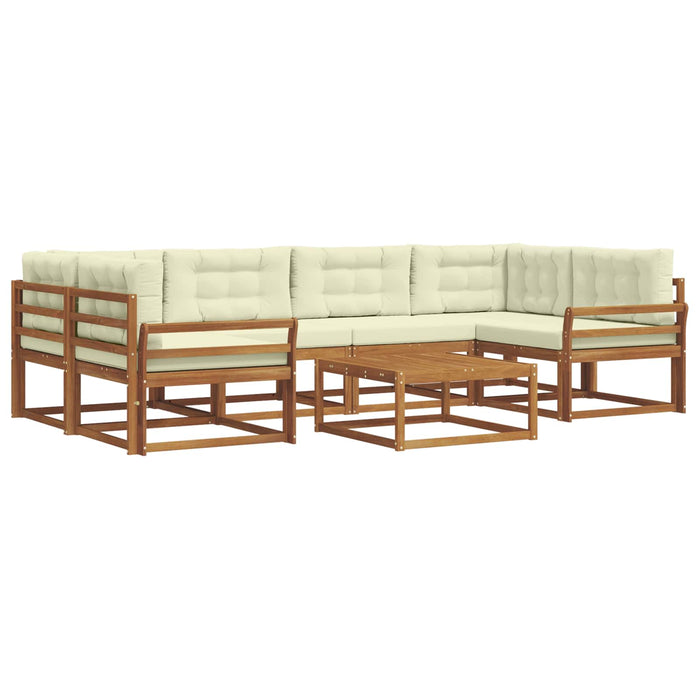 Set de canapele de exterior cu pernă 7 pcs Natural și Crem - WALTI WALTI