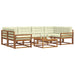 Set de canapele de exterior cu pernă 7 pcs Natural și Crem - WALTI WALTI