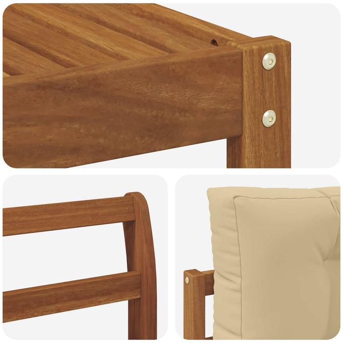 Set de canapele de exterior cu pernă 7 pcs Natural și Bej - WALTI WALTI