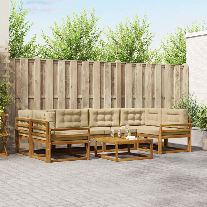 Set de canapele de exterior cu pernă 7 pcs Natural și Bej - WALTI WALTI