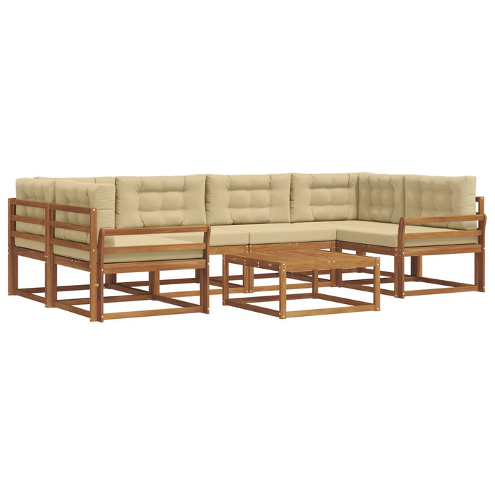Set de canapele de exterior cu pernă 7 pcs Natural și Bej - WALTI WALTI
