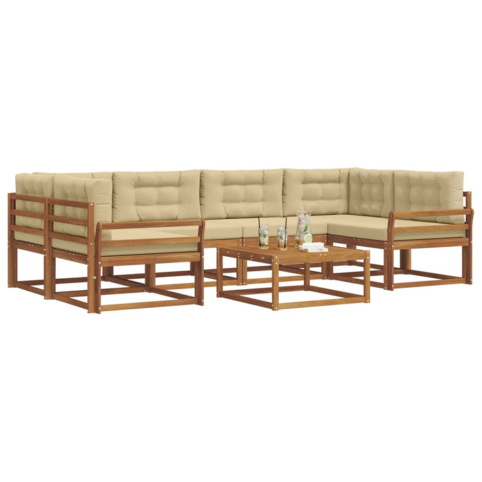 Set de canapele de exterior cu pernă 7 pcs Natural și Bej - WALTI WALTI