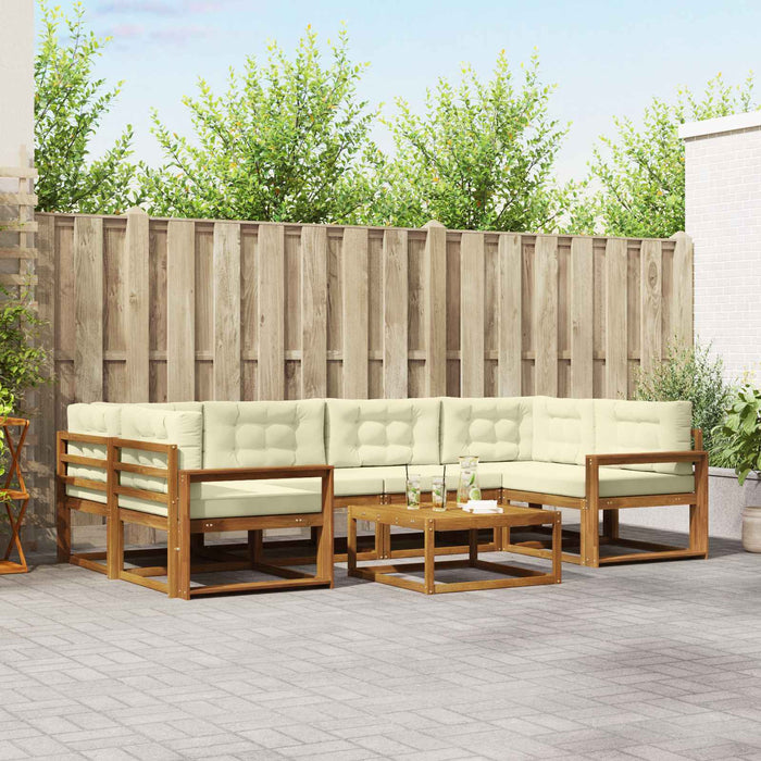 Set de canapele de exterior cu pernă 7 pcs Natural și Crem - WALTI WALTI