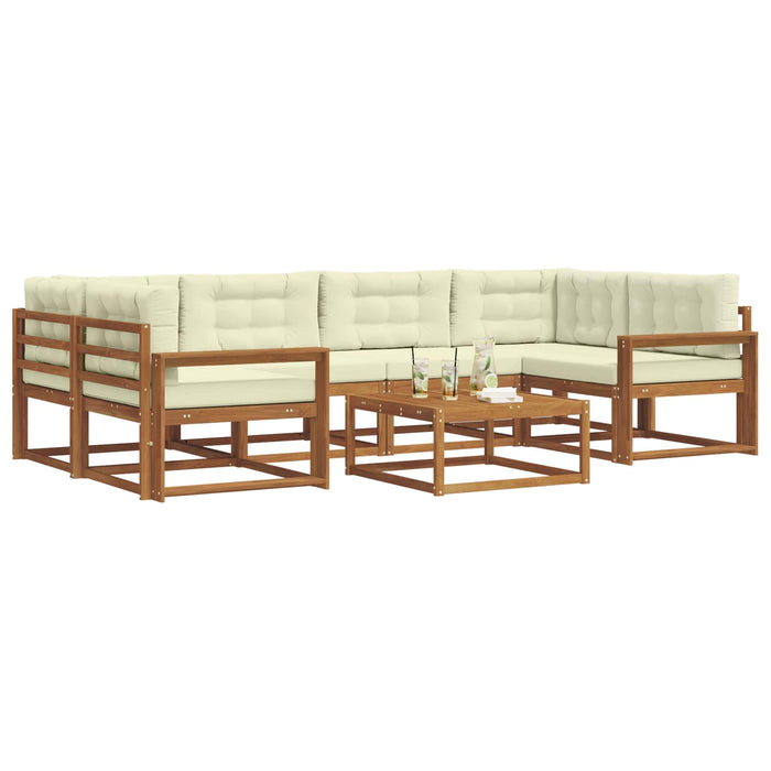 Set de canapele de exterior cu pernă 7 pcs Natural și Crem - WALTI WALTI