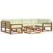 Set de canapele de exterior cu pernă 7 pcs Natural și Crem - WALTI WALTI