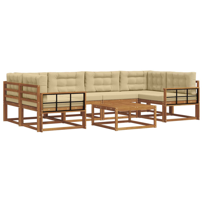 Set de canapele de exterior cu pernă 7 pcs Natural și Bej - WALTI WALTI