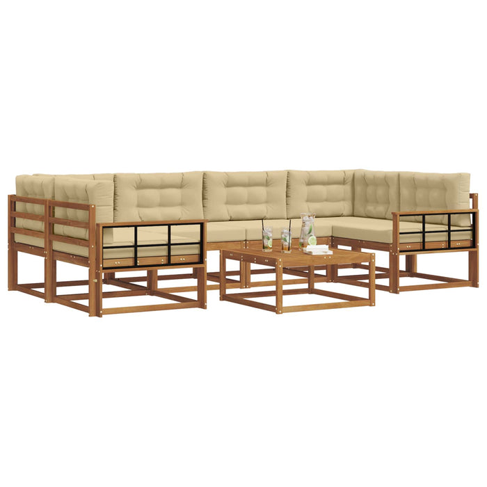 Set de canapele de exterior cu pernă 7 pcs Natural și Bej - WALTI WALTI