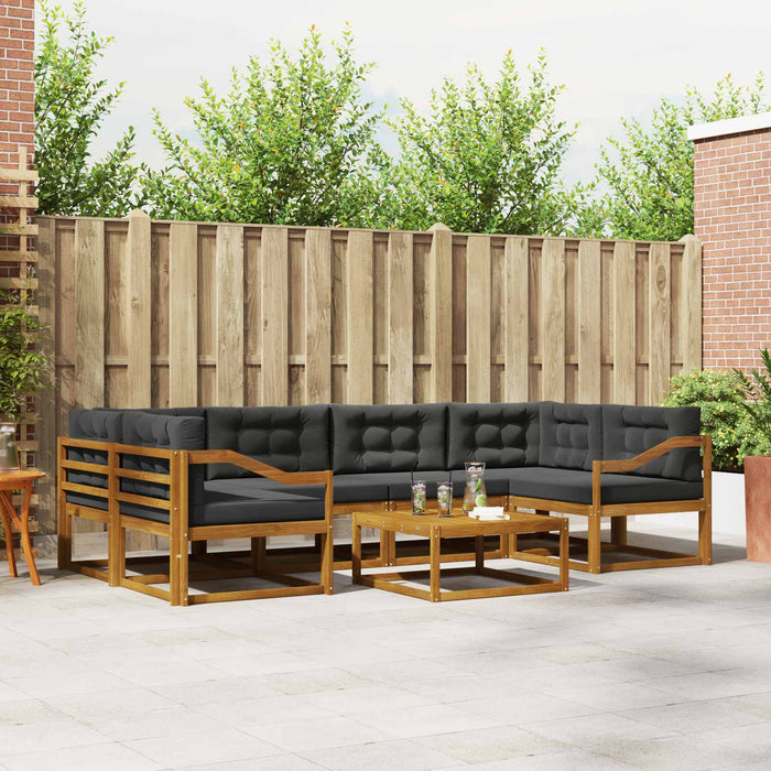 Set de canapele de exterior cu pernă 7 pcs Natural și Antracit - WALTI WALTI