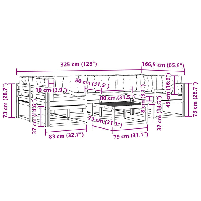 Set de canapele de exterior cu pernă 7 pcs Natural și Antracit - WALTI WALTI